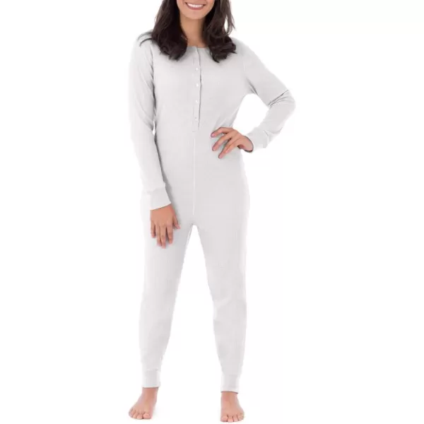 imageFruit of the Loom womens Micro Waffle Premium Thermal Union SuitWhite