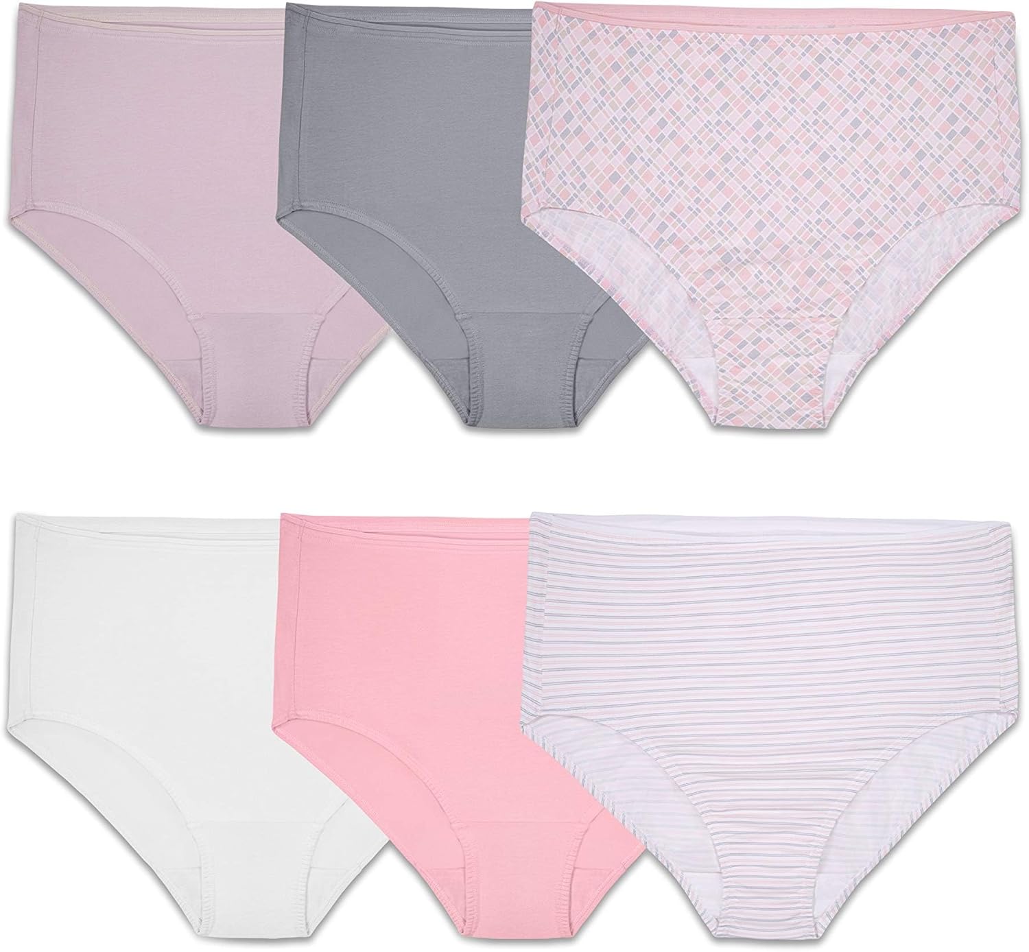 imageFruit of the Loom womens Cotton Stretch Underwear Regular ampamp Plus SizePlus Size Brief  6 Pack  Assorted Color