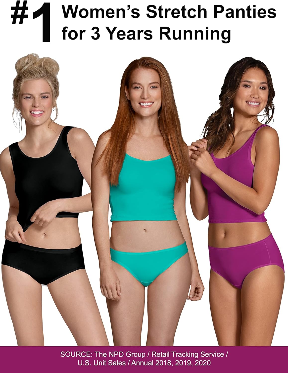 imageFruit of the Loom womens Cotton Stretch Underwear Regular ampamp Plus SizePlus Size Brief  6 Pack  Assorted Color