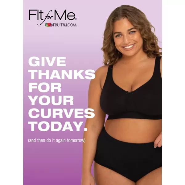 imageFruit of the Loom Fit for Me Womens PlusSize Wireless Cotton Bra Available in Multi PacksHeather Grey