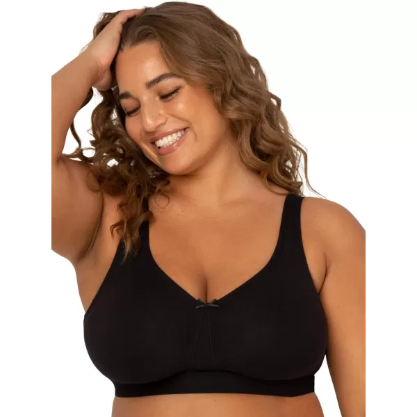 imageFruit of the Loom Fit for Me Womens PlusSize Wireless Cotton Bra Available in Multi PacksHeather GreyBlack Hue