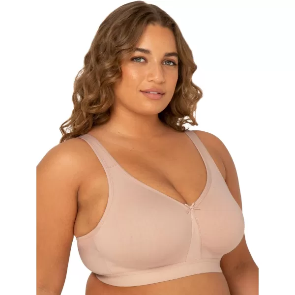 imageFruit of the Loom Fit for Me Womens PlusSize Wireless Cotton Bra Available in Multi PacksSand