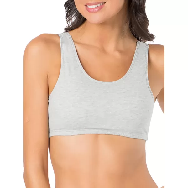 imageFruit of the Loom Womens Built Up Tank Style Sports BraBlackWhiteHeather Grey