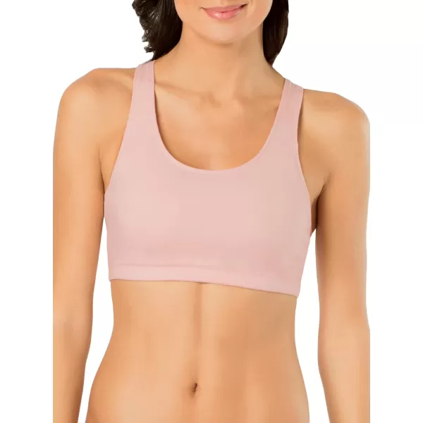 imageFruit of the Loom Womens Built Up Tank Style Sports BraBlushing RoseBlackWhite