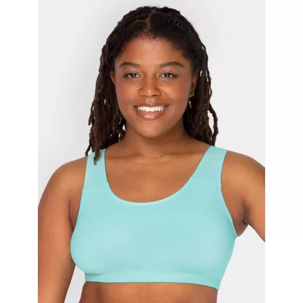 imageFruit of the Loom Womens Built Up Tank Style Sports BraLentilWhiteCharcoalAruba BlueDutchBlack