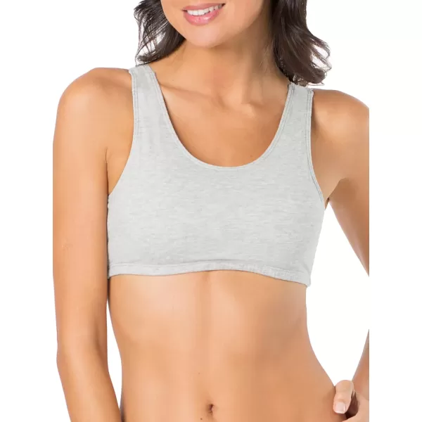 imageFruit of the Loom Womens Built Up Tank Style Sports BraMint ChipWhiteGrey Heather