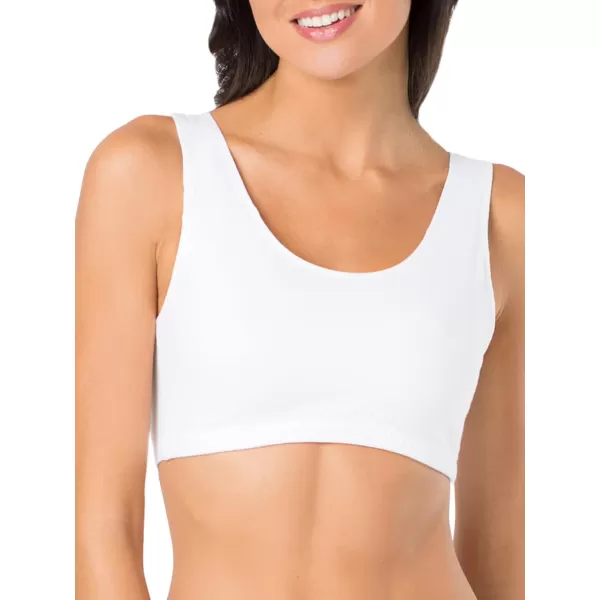 imageFruit of the Loom Womens Built Up Tank Style Sports BraRed HotWhiteBlack