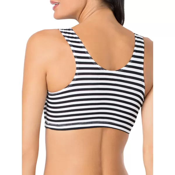 imageFruit of the Loom Womens Built Up Tank Style Sports BraSkinny StripeBlack HueRed Hot