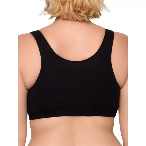 imageFruit of the Loom Womens Built Up Tank Style Sports BraWhiteSandBlack