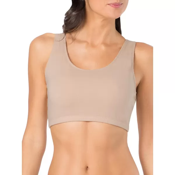 imageFruit of the Loom Womens Built Up Tank Style Sports BraWhiteSandCharcoal Heather