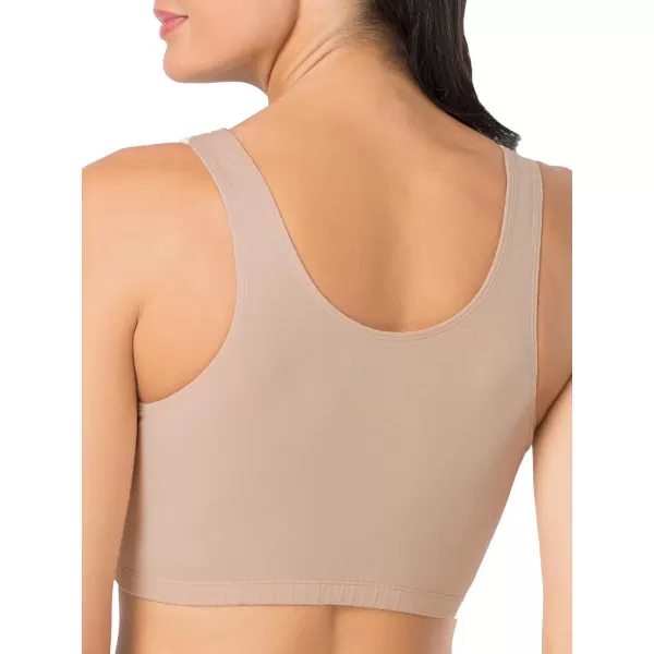 imageFruit of the Loom Womens Built Up Tank Style Sports BraWhiteSandWhite