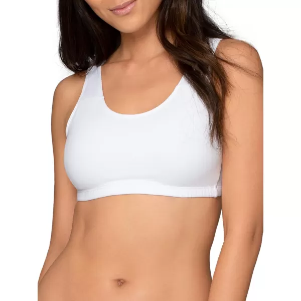 imageFruit of the Loom Womens Built Up Tank Style Sports BraWhiteWhiteWhite