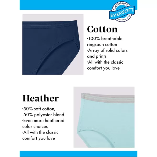 imageFruit of the Loom Womens Eversoft Cotton Hipster Underwear Tag Free ampamp Breathable Available in Plus SizeCotton  12 Pack  GreenPurpleWhite