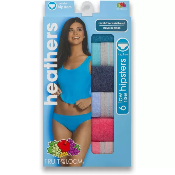 imageFruit of the Loom Womens Eversoft Cotton Hipster Underwear Tag Free ampamp Breathable Available in Plus SizeCotton Blend  Low Rise  6 Pack  PinkPurpleGrey