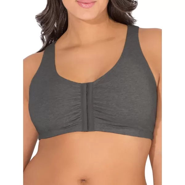 imageFruit of the Loom Womens Front Close Builtup Sports BraBlushing RoseCharcoal Heather 2pack