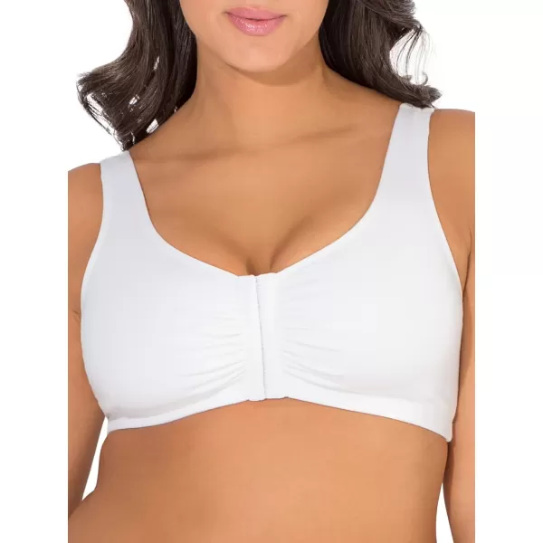 imageFruit of the Loom Womens Front Close Builtup Sports BraWhiteWhite 2pack