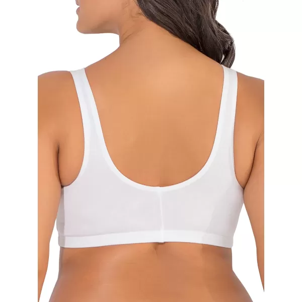 imageFruit of the Loom Womens Front Close Builtup Sports BraWhiteWhite 2pack