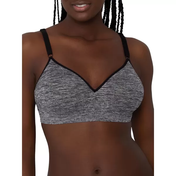 imageFruit of the Loom Womens Seamless Wire Free Pushup BraBlack HueCharcoal Heather 2pack