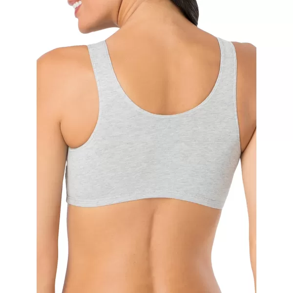 imageFruit of the Loom womens Built Up Tank Style Sports Bra Value PackBlackWhtWhtHeather Grey