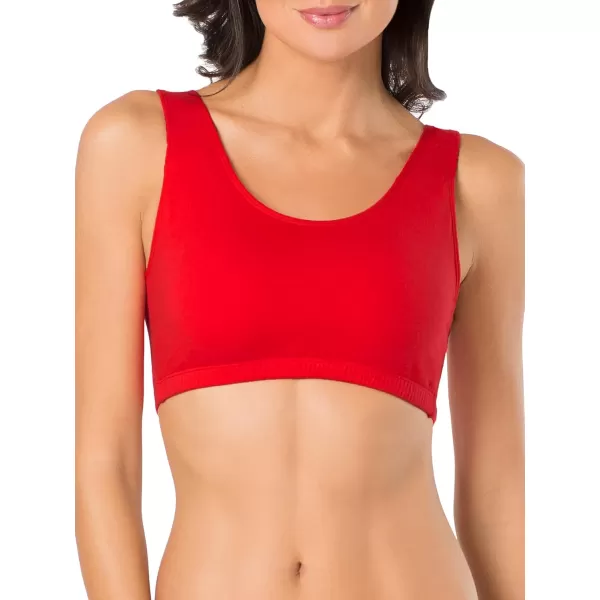 imageFruit of the Loom womens Built Up Tank Style Sports Bra Value PackBlackWhtWhtRed