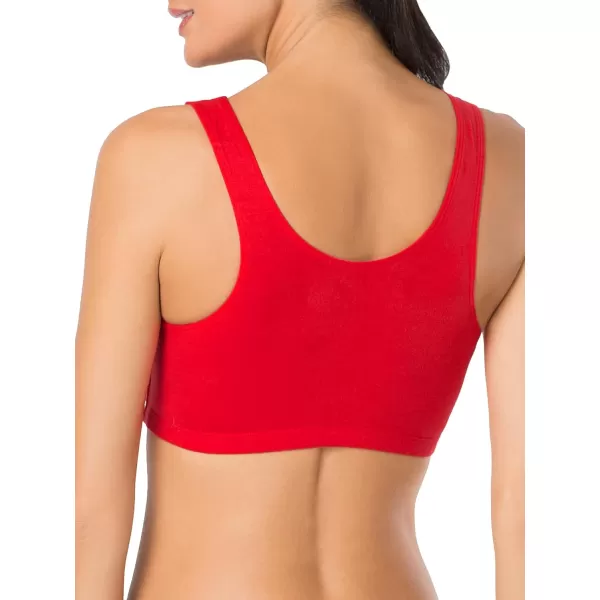 imageFruit of the Loom womens Built Up Tank Style Sports Bra Value PackBlackWhtWhtRed