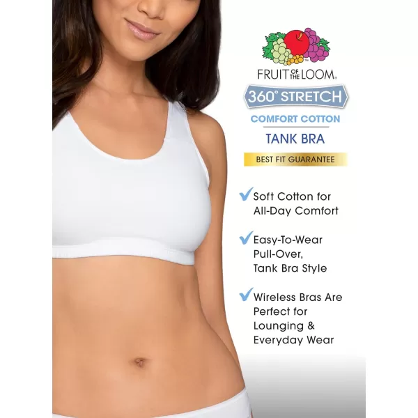 imageFruit of the Loom womens Built Up Tank Style Sports Bra Value PackDuskWhiteBlushGrey Heather