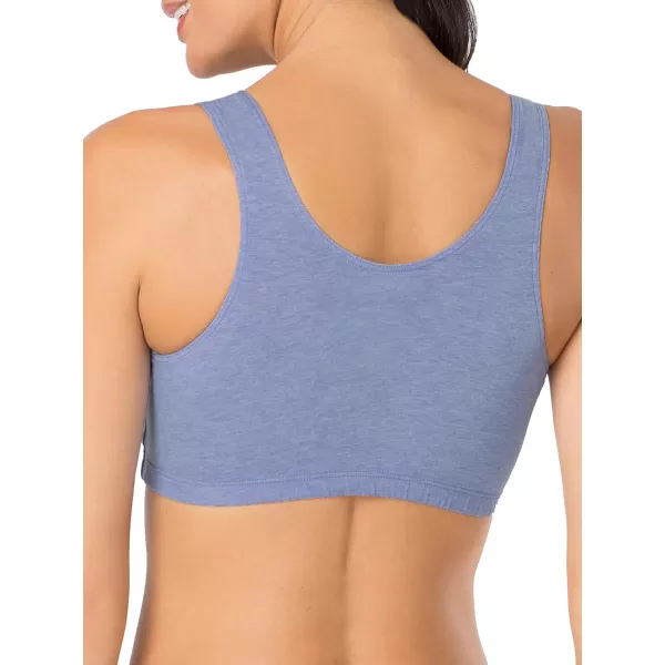 imageFruit of the Loom womens Built Up Tank Style Sports Bra Value PackHeather GreyWhtWhtBlue Hthr