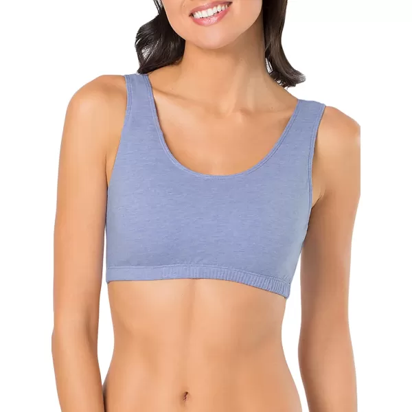 imageFruit of the Loom womens Built Up Tank Style Sports Bra Value PackHeather GreyWhtWhtBlue Hthr