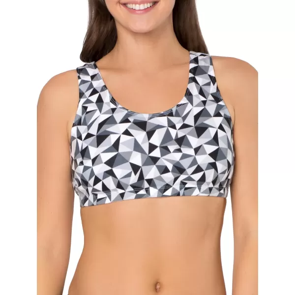 imageFruit of the Loom womens Built Up Tank Style Sports Bra Value PackKaleidescopeCharcoal HeatherPunchy PeachWhite