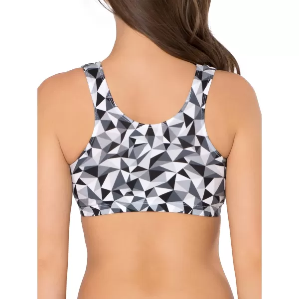 imageFruit of the Loom womens Built Up Tank Style Sports Bra Value PackKaleidescopeCharcoal HeatherPunchy PeachWhite