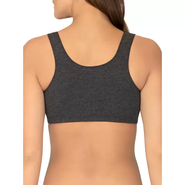 imageFruit of the Loom womens Built Up Tank Style Sports Bra Value PackKaleidescopeCharcoal HeatherPunchy PeachWhite