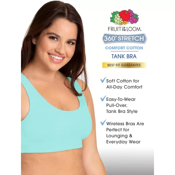 imageFruit of the Loom womens Built Up Tank Style Sports Bra Value PackModern TapestryWhiteAruba BlueDutch Blue