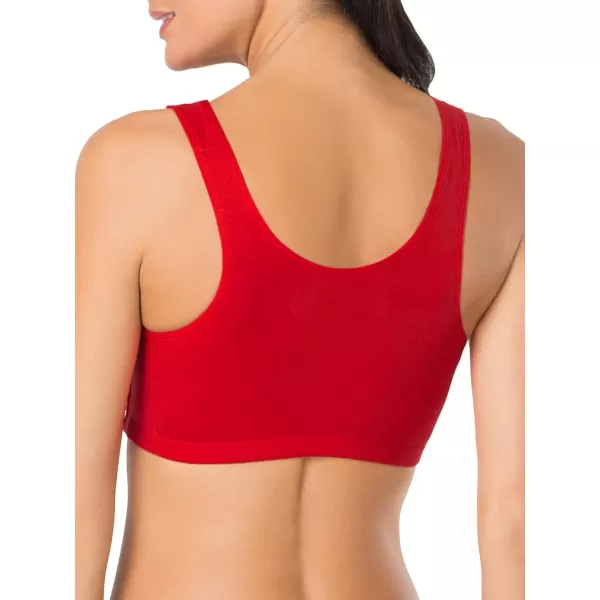 imageFruit of the Loom womens Built Up Tank Style Sports Bra Value PackRed HotWhiteBlack