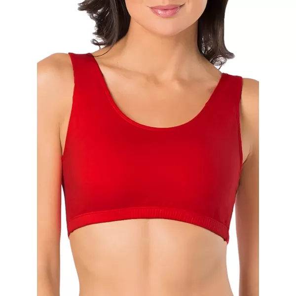 imageFruit of the Loom womens Built Up Tank Style Sports Bra Value PackRed HotWhiteBlack