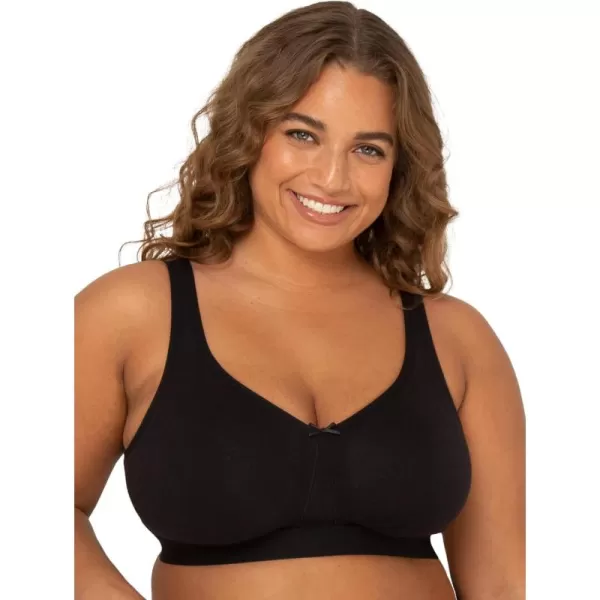 imageFruit of the Loom Fit for Me Womens PlusSize Wireless Cotton Bra Available in Multi PacksBlack Hue