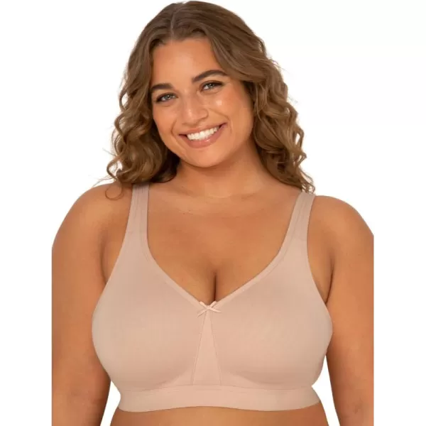 imageFruit of the Loom Fit for Me Womens PlusSize Wireless Cotton Bra Available in Multi PacksSand