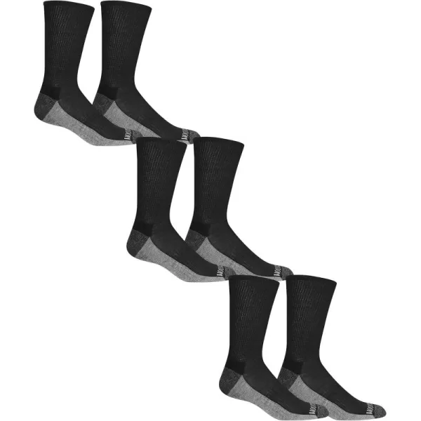 imageFruit of the Loom Mens Everyday Lightweight Sport Crew Socks 6 PackBlack