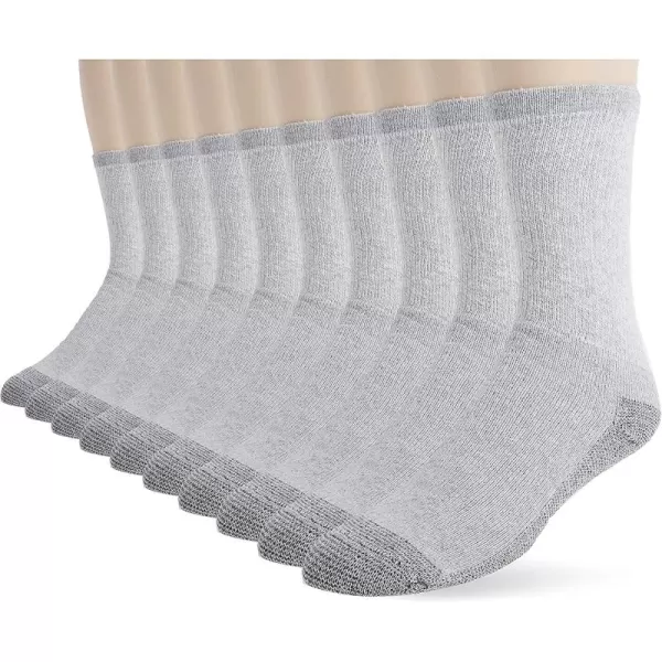 imageFruit of the Loom Mens Workgear Durable Tube Socks with Arch SupportGrey 10 Pack