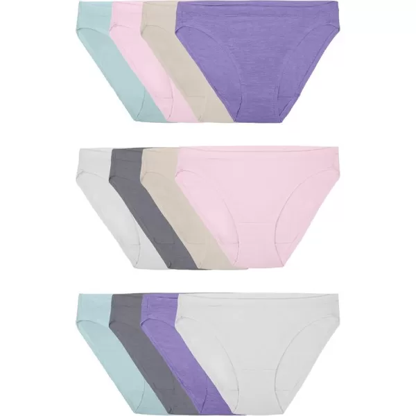 imageFruit of the Loom Womens Beyondsoft Underwear Super Soft Designed with Comfort in Mind Available in Plus SizeBikini  Modal  12 Pack  PurpleCashmereGrey