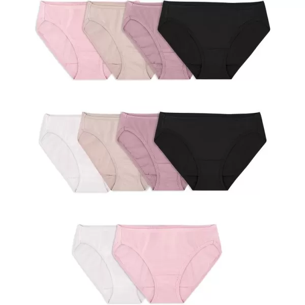 imageFruit of the Loom Womens Eversoft Cotton Bikini Underwear Tag Free ampamp BreathableCotton  10 Pack  Assorted Neutrals