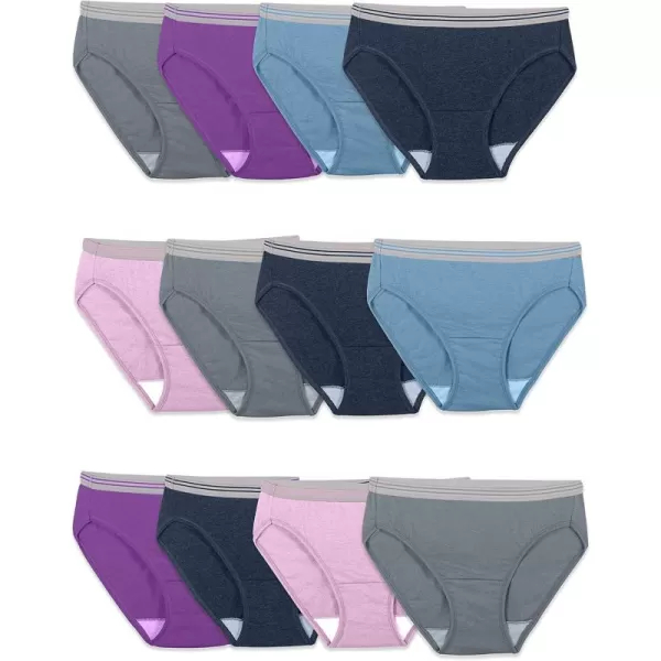 imageFruit of the Loom Womens Eversoft Cotton Bikini Underwear Tag Free ampamp BreathableCotton Blend  12 Pack  GreyBluePurple