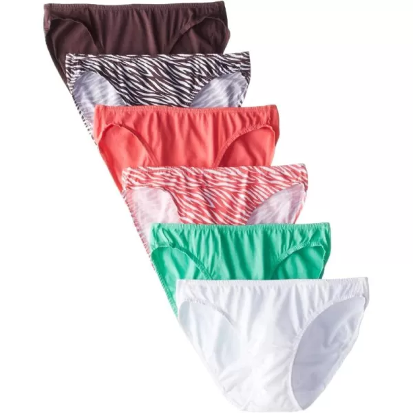 imageFruit of the Loom Womens Eversoft Cotton Bikini Underwear Tag Free ampamp BreathableCotton Stretch  6 Pack  Colors May Vary
