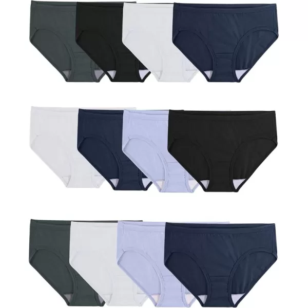 imageFruit of the Loom Womens Eversoft Cotton Hipster Underwear Tag Free ampamp Breathable Available in Plus SizeCotton  12 Pack  WhiteBlackBlue