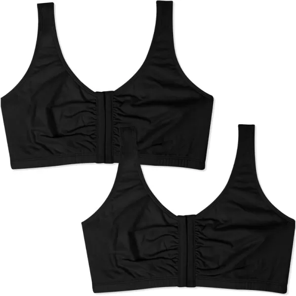 imageFruit of the Loom Womens Front Close Builtup Sports BraBlack HueBlack Hue