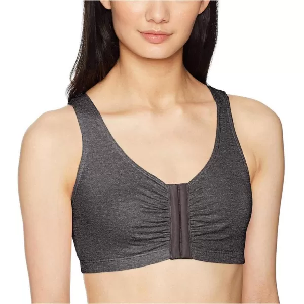 imageFruit of the Loom Womens Front Close Builtup Sports BraCharcoal Heather