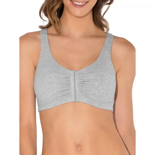 imageFruit of the Loom Womens Front Close Builtup Sports BraHeather Grey