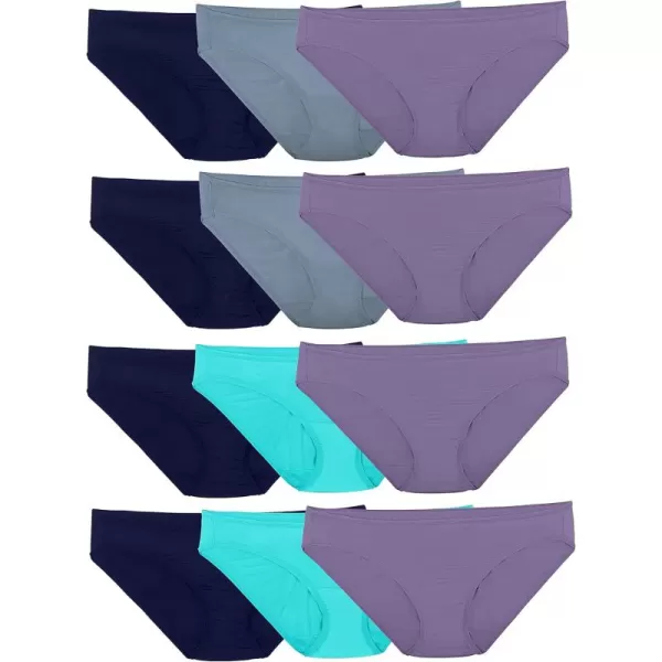 imageFruit of the Loom Womens Microfiber Underwear Lightweight ampamp Sleek Available in Plus SizeBikini  12 Pack  Colors May Vary