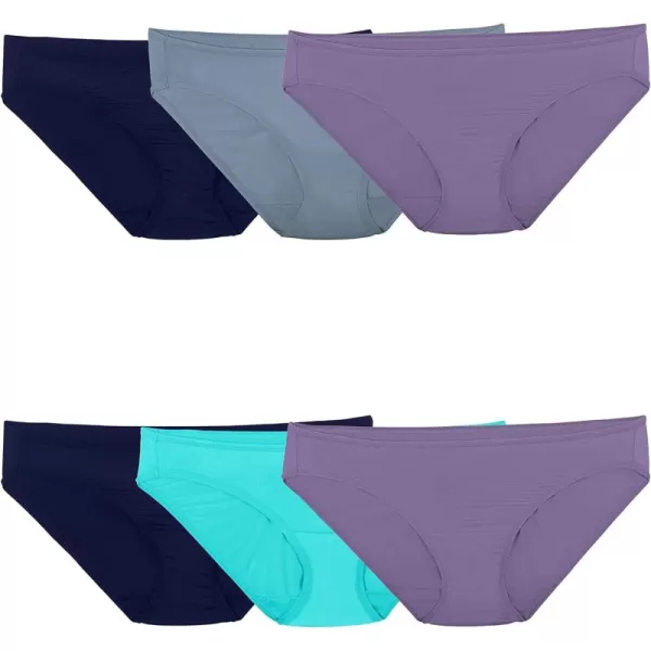 imageFruit of the Loom Womens Microfiber Underwear Lightweight ampamp Sleek Available in Plus SizeBikini  6 Pack  Colors May Vary