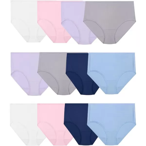 imageFruit of the Loom Womens Microfiber Underwear Lightweight ampamp Sleek Available in Plus SizeBrief  12 Pack  BluePinkGrey