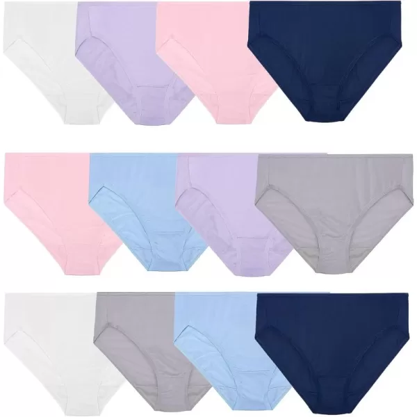 imageFruit of the Loom Womens Microfiber Underwear Lightweight ampamp Sleek Available in Plus SizeHi Cut  12 Pack  BluePinkGrey